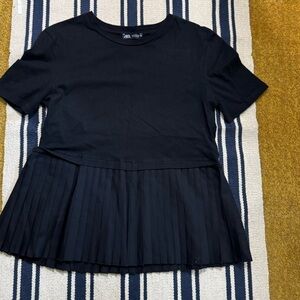 Zara peplum black blouse size S